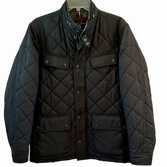 Black Brown 1928 Navy Quilted Field Barn Jacket Size Medium - Picture 1 of 10